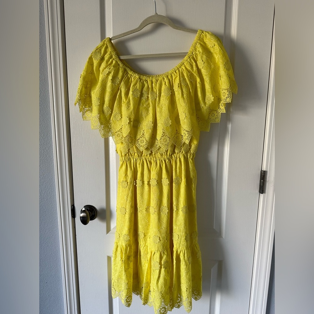 Perseverance London Yellow Summer Dress Off shoulder